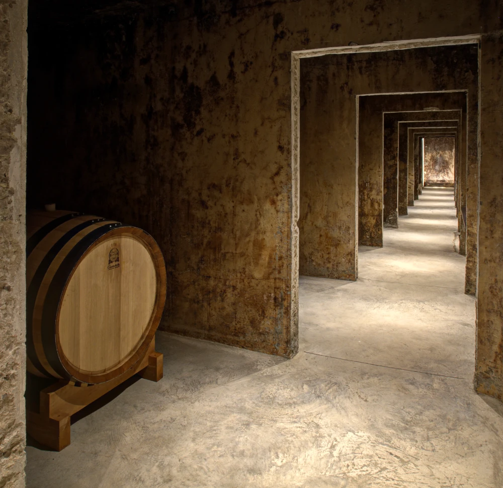 Interno della Cantina Moros dedicata all’affinamento del vino